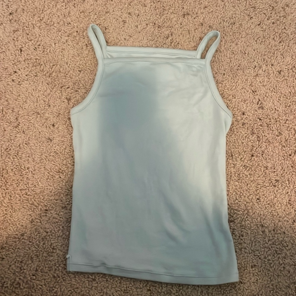 Light blue a new day small square neck tank top